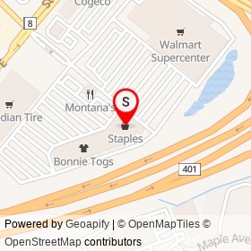 Staples on Steeles Avenue East, Milton Ontario - location map
