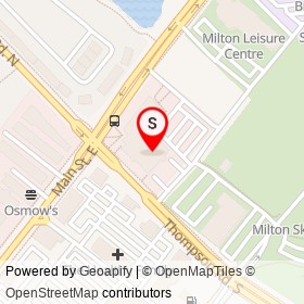 Mattamy Theatre on Thompson Road South, Milton Ontario - location map
