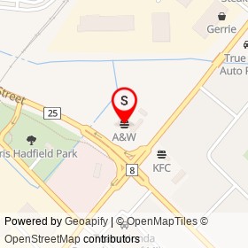 A&W on Martin Street, Milton Ontario - location map