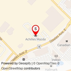 Achilles Mazda on Steeles Avenue East, Milton Ontario - location map