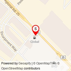 Global on Regional Road 25, Milton Ontario - location map