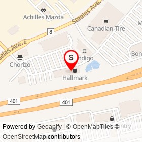 Mr. Big & Tall on Steeles Avenue East, Milton Ontario - location map