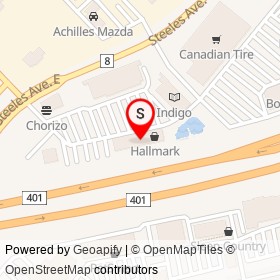 Roots 73 Outlet Store on Steeles Avenue East, Milton Ontario - location map