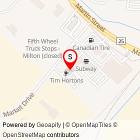 Wendy's on Market Drive, Milton Ontario - location map