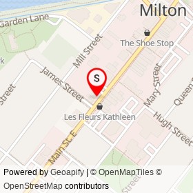 The Flower Mill on Main Street East, Milton Ontario - location map