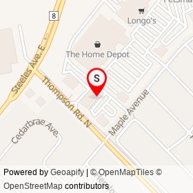Popeyes on Maple Avenue, Milton Ontario - location map