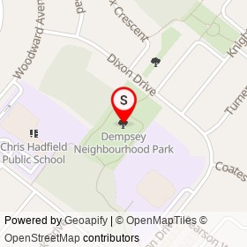 Dempsey Neighbourhood Park on , Milton Ontario - location map