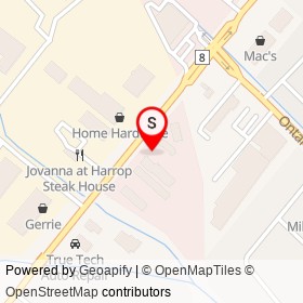 Gorrud's Auto on Steeles Avenue East, Milton Ontario - location map