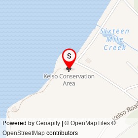 Kelso Conservation Area on Kelso Road, Kelso Ontario - location map