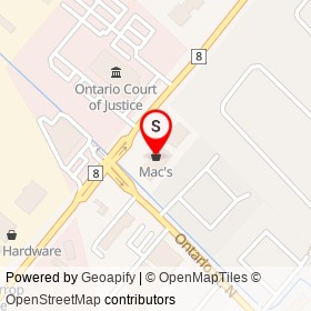 Mac's on Steeles Avenue East, Milton Ontario - location map