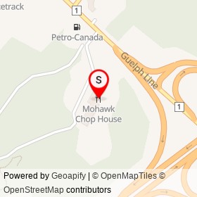 Mohawk Chop House on Guelph Line, Campbellville Ontario - location map