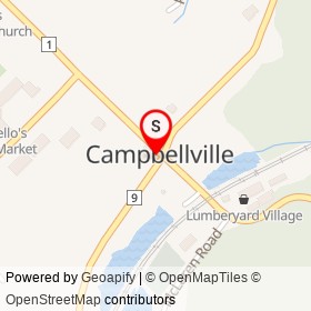 Flying Monkey Cafe and Bike Shop on Main Street South, Campbellville Ontario - location map