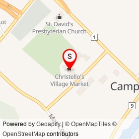 Christello's Village Market on Crawford Crescent, Campbellville Ontario - location map