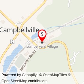 Lumberyard Village on Main Street South, Campbellville Ontario - location map