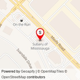 Subaru of Mississauga on Mavis Road, Mississauga Ontario - location map