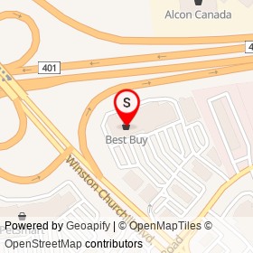 Best Buy on Highway 401, Mississauga Ontario - location map