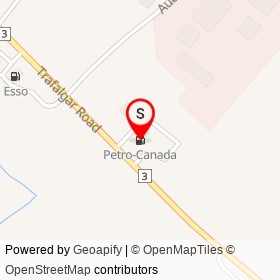 Petro-Canada on Trafalgar Road, Milton Ontario - location map