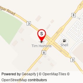 Tim Hortons on Trafalgar Road, Halton Hills Ontario - location map