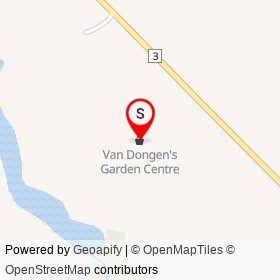 Van Dongen's Garden Centre on Trafalgar Road, Milton Ontario - location map