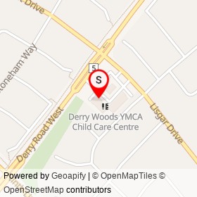 Subway on Derry Road West, Mississauga Ontario - location map