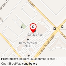 Gino's Pizza on Derry Road West, Mississauga Ontario - location map