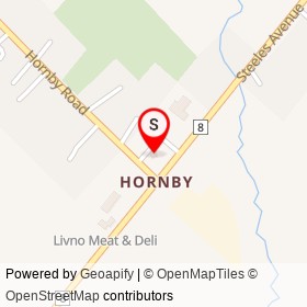Esso on Hornby Road, Halton Hills Ontario - location map