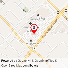 Scotiabank on Derry Road West, Mississauga Ontario - location map