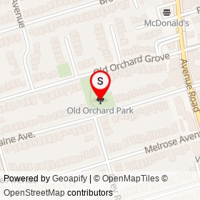 Old Orchard Park on , Toronto Ontario - location map