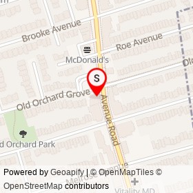 Subway on Old Orchard Grove, Toronto Ontario - location map