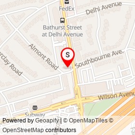 Popeyes on Bathurst Street, Toronto Ontario - location map