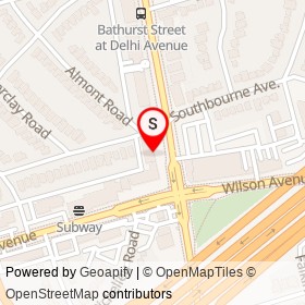 Pizza Cafe on Lane west Bathurst South Charleswood, Toronto Ontario - location map