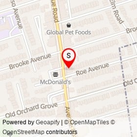 Spokes and Sports on Roe Avenue, Toronto Ontario - location map