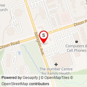 Tim Hortons on Islington Avenue, Toronto Ontario - location map