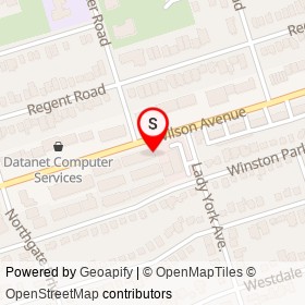 Cocoon Coffee on Wilson Avenue, Toronto Ontario - location map