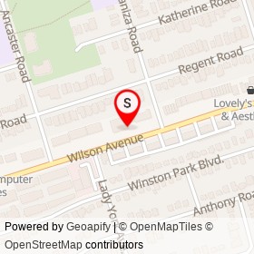 Lucky Wok Restaurant on Wilson Avenue, Toronto Ontario - location map