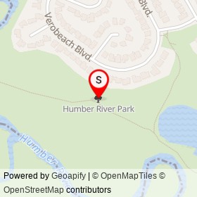 Humber River Park on , Toronto Ontario - location map