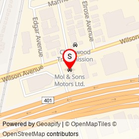 Mol & Sons Motors Ltd. on Wendell Avenue, Toronto Ontario - location map
