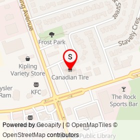 Canadian Tire on Marcel Road, Toronto Ontario - location map