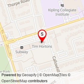 Tim Hortons on The Westway, Toronto Ontario - location map