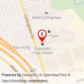 Threshold Aviation on Carlingview Drive, Toronto Ontario - location map