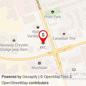 KFC on Kipling Avenue, Toronto Ontario - location map