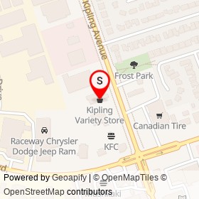 Kipling Variety Store on Kipling Avenue, Toronto Ontario - location map