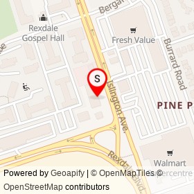 Chubby's Fish and Chips on Islington Avenue, Toronto Ontario - location map