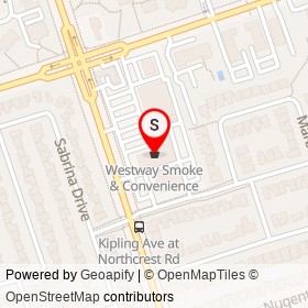 Westway Smoke & Convenience on Northcrest Road, Toronto Ontario - location map