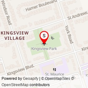 Kingsview Park on , Toronto Ontario - location map