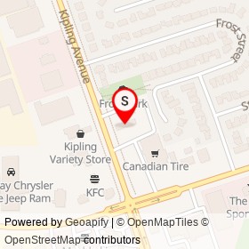 Canadian Tire on Kipling Avenue, Toronto Ontario - location map