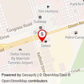 Shell on Dixon Road, Toronto Ontario - location map