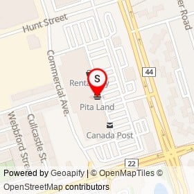Pita Land on Commercial Avenue, Ajax Ontario - location map