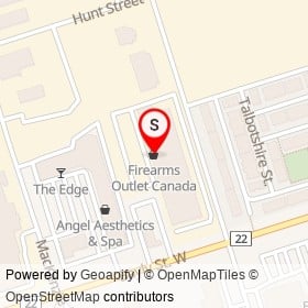 Firearms Outlet Canada on Monarch Avenue, Ajax Ontario - location map