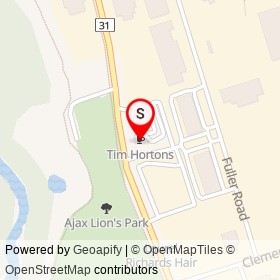 Tim Hortons on Shaw Court, Ajax Ontario - location map